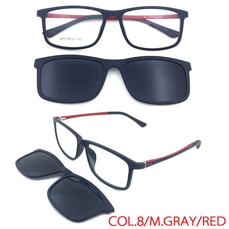 fashion colorful TAC polarized magnet ultem clip on sunglasses eyewear
