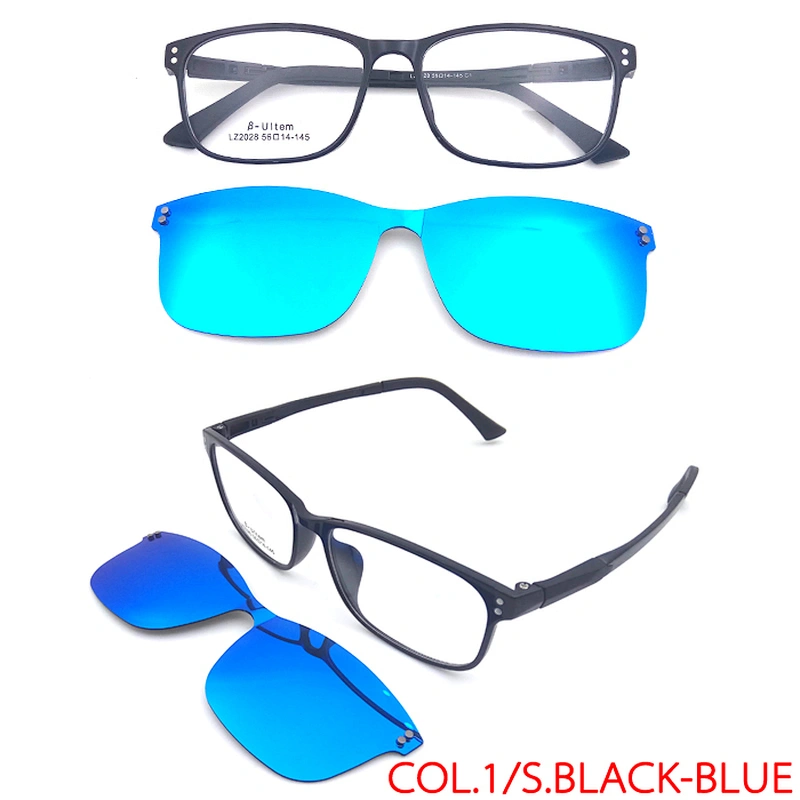 2019 hot sale men optical glasses frame magnetic clip on eyeglasses