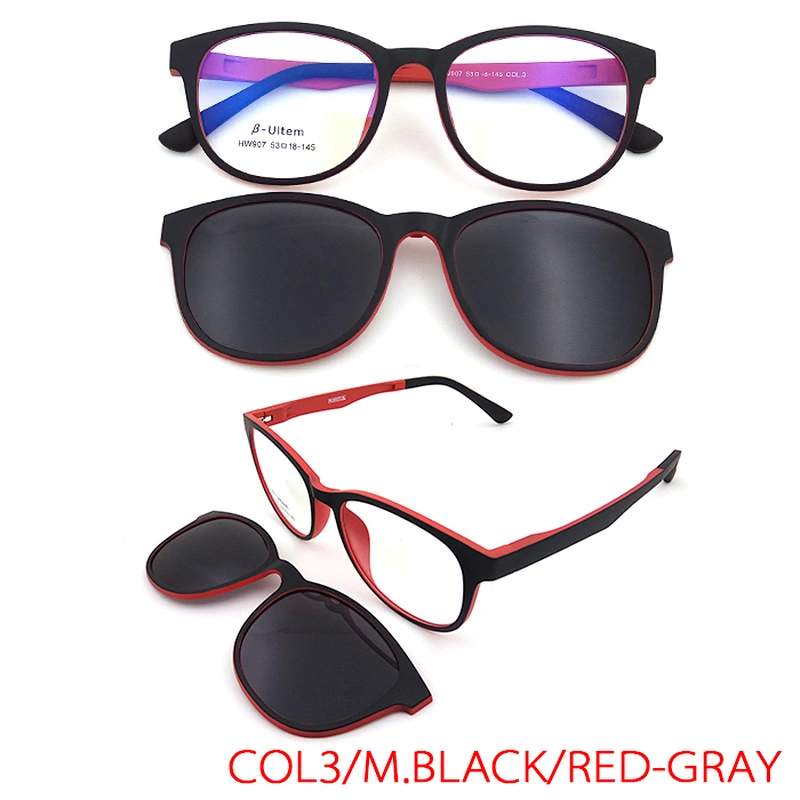 high quality amazom aliexpress ebay eyewear ultem clip on glasses with polarized