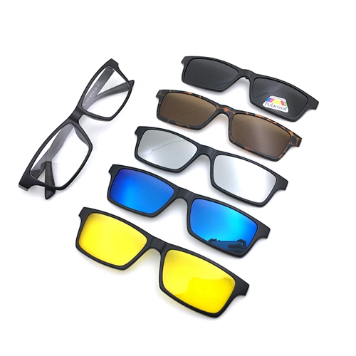 High quality magnetic clip on glasses fashion sunglasses polarized TR90 frame