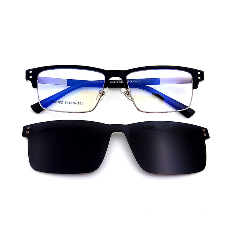 italy design metal glasses polarized clip on optical sunglasses with tac