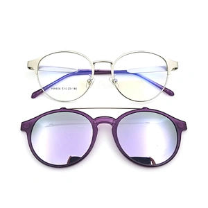 new design  optical frame metal clip on sunglasses with polarized lens
