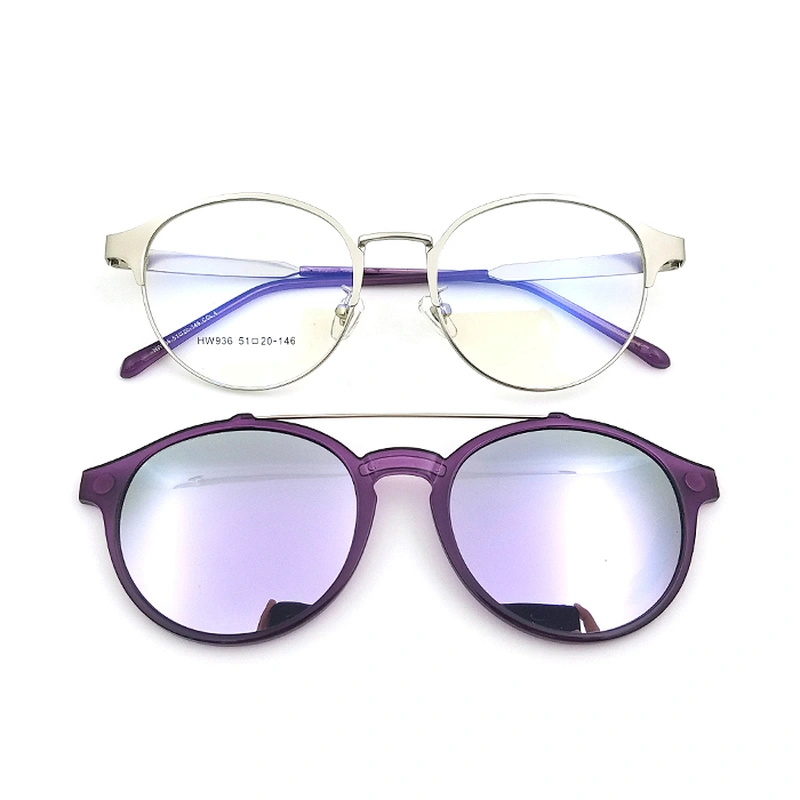 new design  optical frame metal clip on sunglasses with polarized lens