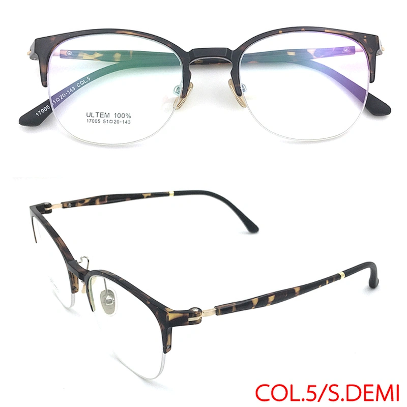 Light Wholesale Tr100 Plastic Men's ultem Colorful Optical Eyeglasses Frame