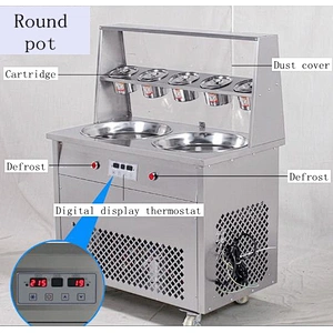 Commercial Round Pan Fried Ice Cream Machine For Sale