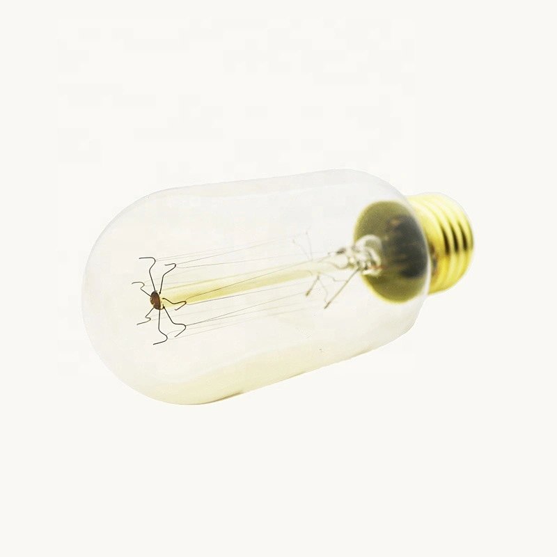 Decorative Tubular Incandescent Edison Bulb T45 with Amber/ Clear Glass 25W 40W 60W for Pendant Chandelier Light  Made in China