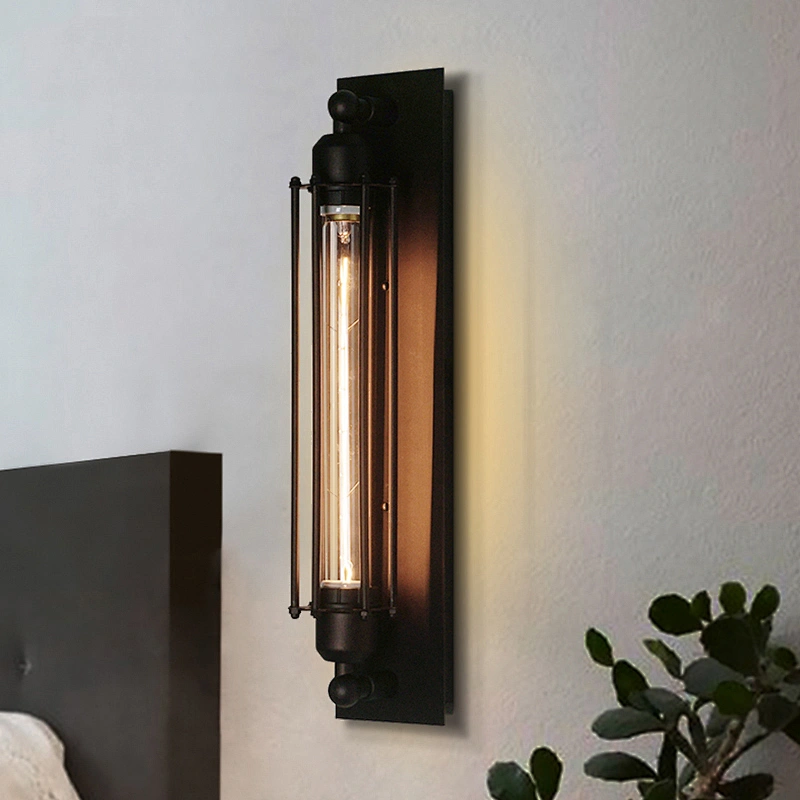 Industrial Wall Light Edison Vintage Wall Sconce Light Fixture Metal Cage Wall Mounted Besides Lamps
