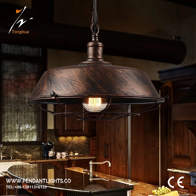 Vintage Industrial Style One-light Pendant With Rich Oil Rubbed Bronze Finish With High Lights