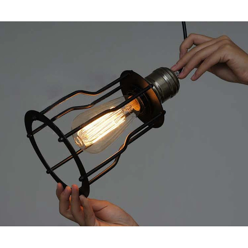 Wrought Iron Retro Pendant Lamp Industrial Style Small Iron Pendant Light THP-008