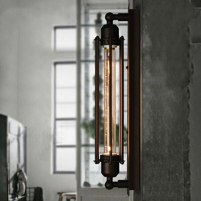 Industrial Wall Light Edison Vintage Wall Sconce Light Fixture Metal Cage Wall Mounted Besides Lamps