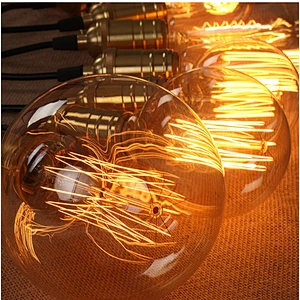 Ampoule Vintage Edison Bulb E27 220V 40W Lamp Bases G80 G125 ST64 G95 Tungsten Decor Retro Filament Luminary Lighting Bulb Light