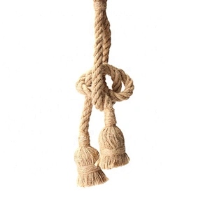 Vintage Single Double Heads Hemp Rope Pendant Lamp E26 Creative Industrial Lighting