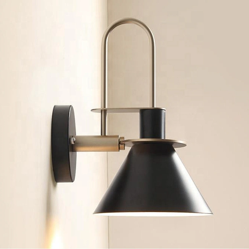 Metal Macaron Industrial Wind Horn Wall Lamp LED Bedroom Bedside Bbar Decorative Wall Lamp