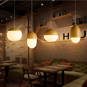 Nordic Style Home Decorative Pendant Light Nut Egg Shaped Bar Cafe Bedroom Pendant Lamp Warm Light Fixture Modern E27
