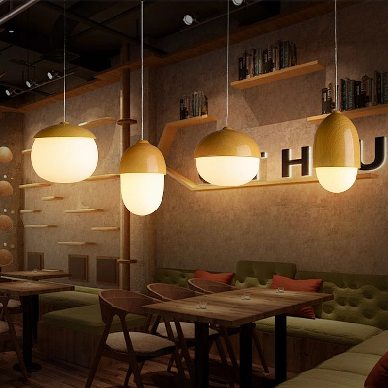Nordic Style Home Decorative Pendant Light Nut Egg Shaped Bar Cafe Bedroom Pendant Lamp Warm Light Fixture Modern E27