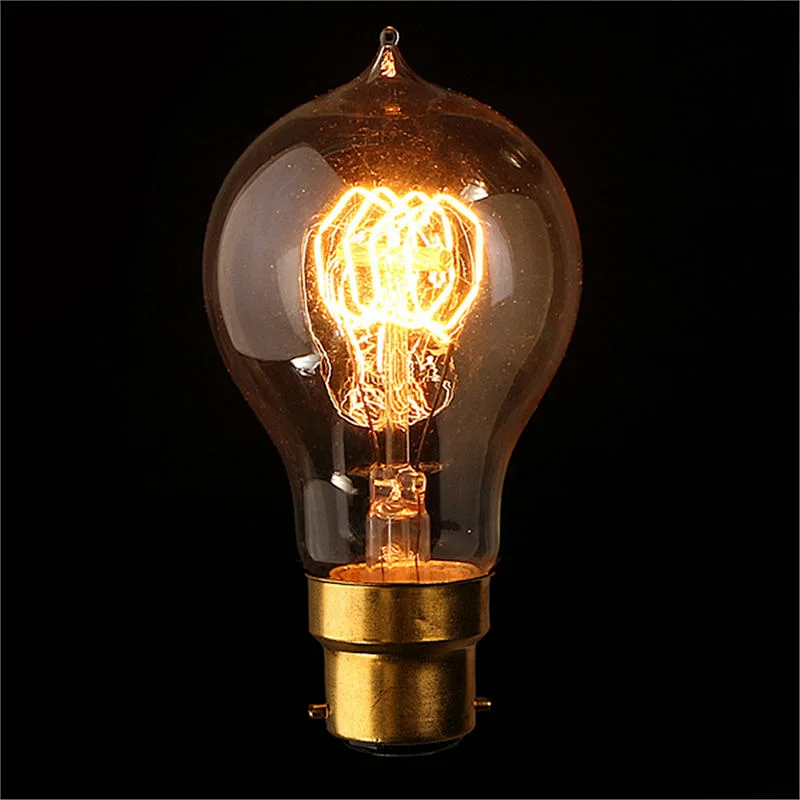 E27 B22 Base Edison Bulb A19 Loop Filament Bulb 25W 40W 60W