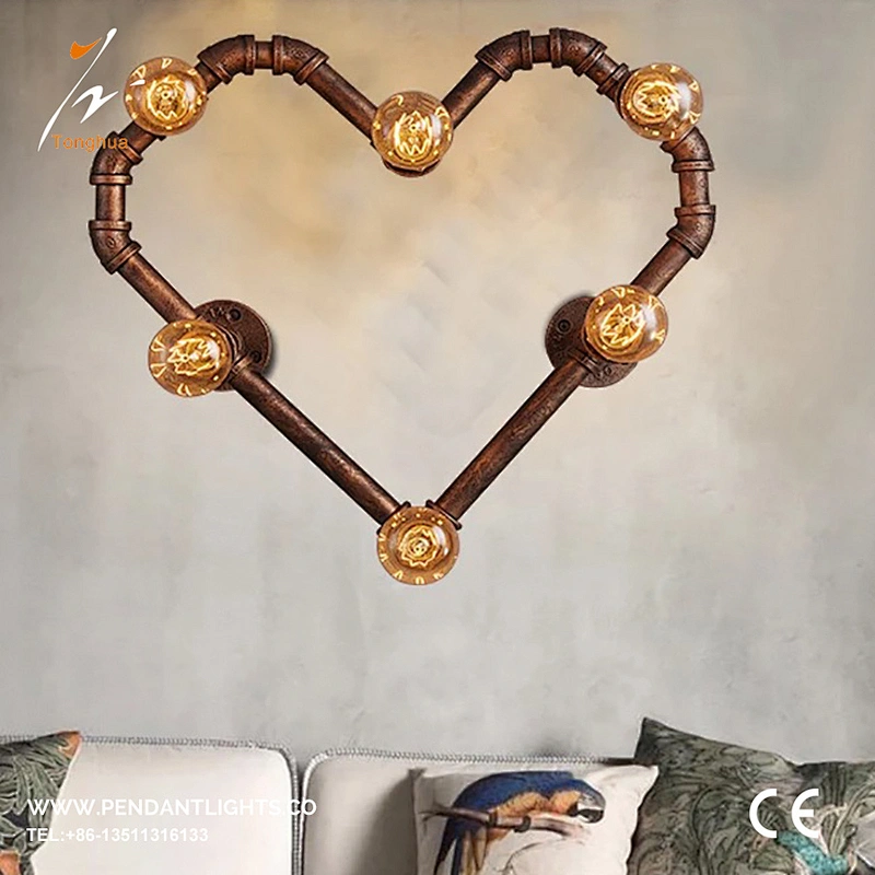 Iron retro vintage light antique loft water pipe lighting industrial wall lamp for restaurant decoration