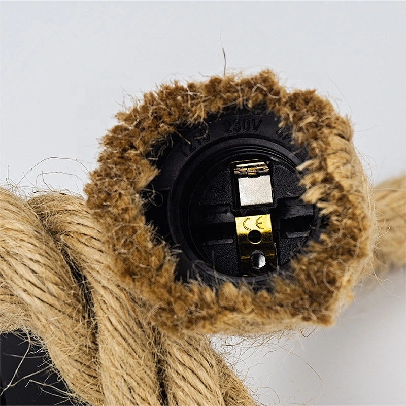 Vintage Single Double Heads Hemp Rope Pendant Lamp E26 Creative Industrial Lighting