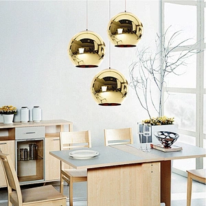 Globe Pendant Lights Copper Glass Mirror Ball Hanging Lamp Modern Lighting Fixtures Hanging Light