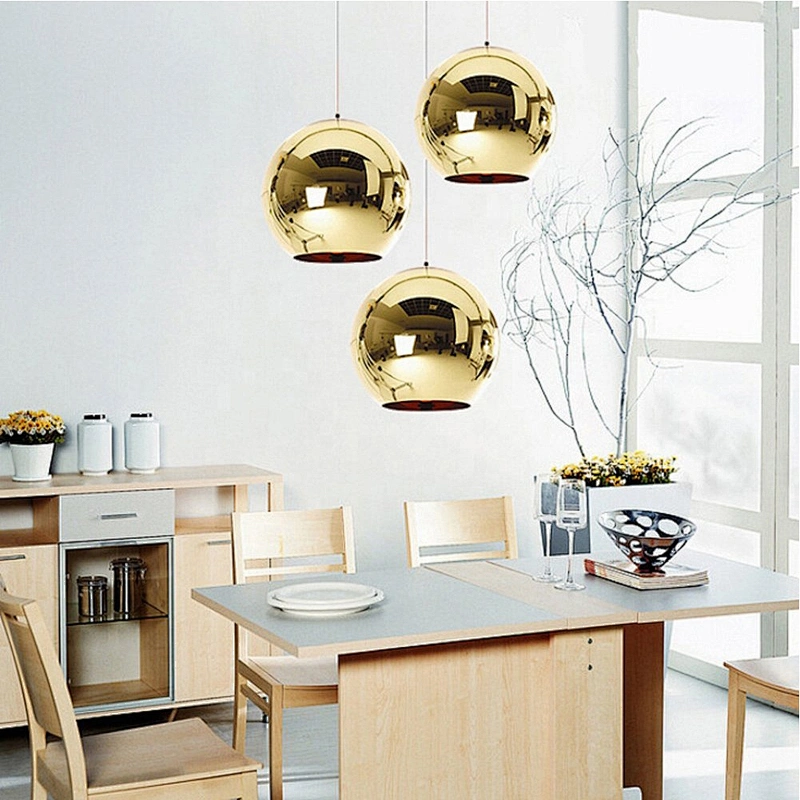Globe Pendant Lights Copper Glass Mirror Ball Hanging Lamp Modern Lighting Fixtures Hanging Light