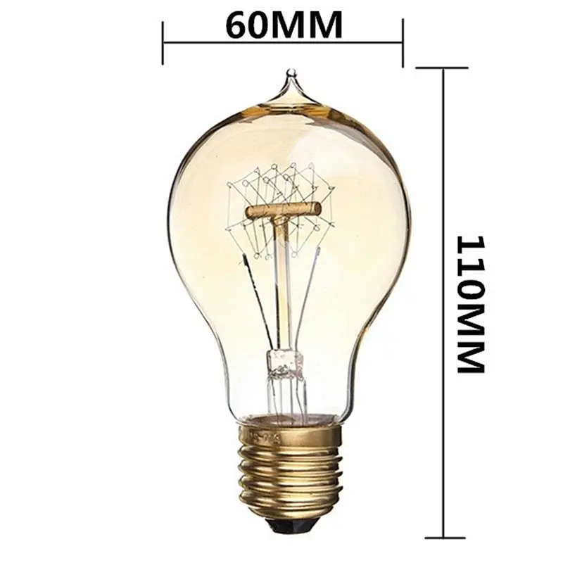 E27 B22 Base Edison Bulb A19 Loop Filament Bulb 25W 40W 60W