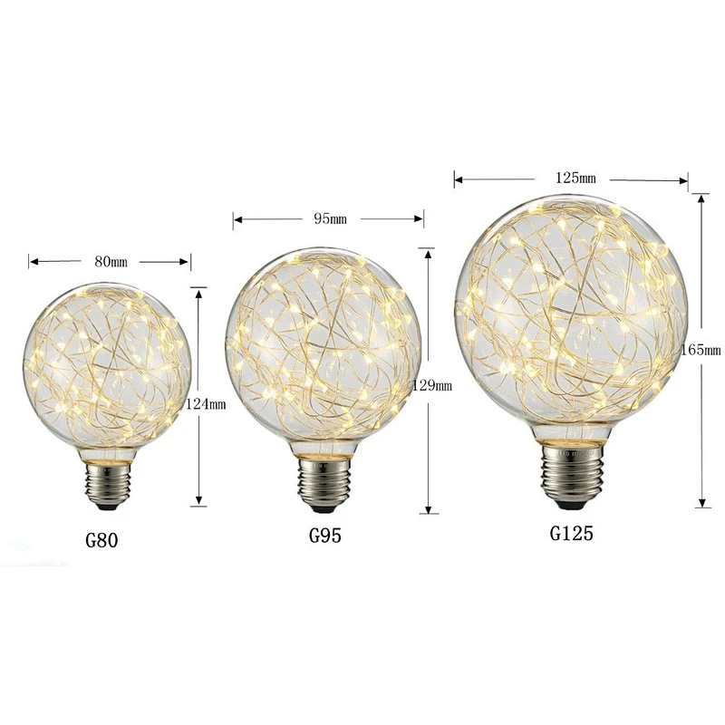 Christmas Decorative LED G950 E27 1.4W Base Copper Wire String Light For Holiday