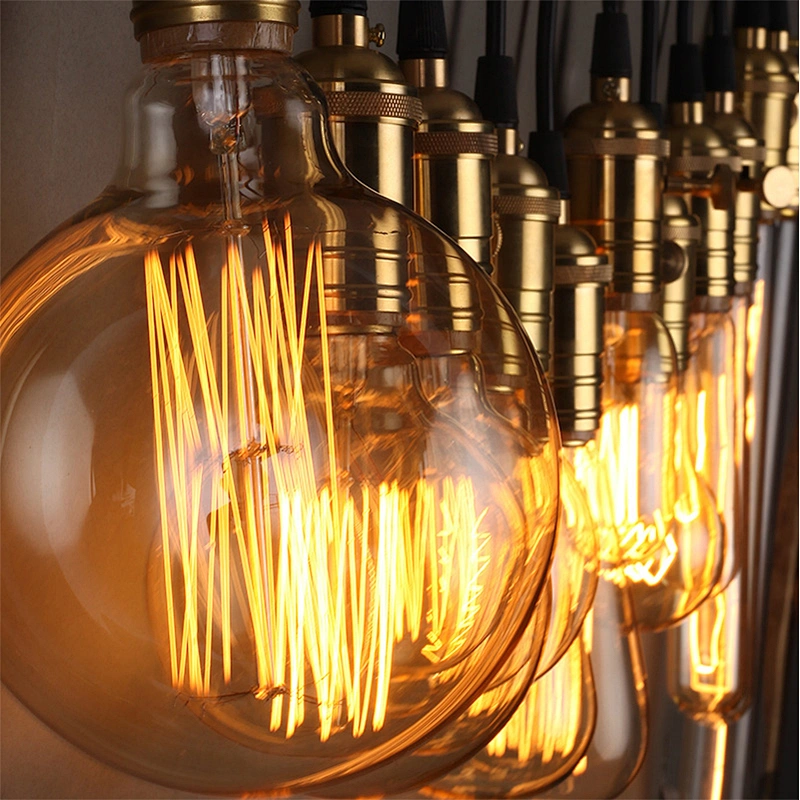 Ampoule Vintage Edison Bulb E27 220V 40W Lamp Bases G80 G125 ST64 G95 Tungsten Decor Retro Filament Luminary Lighting Bulb Light
