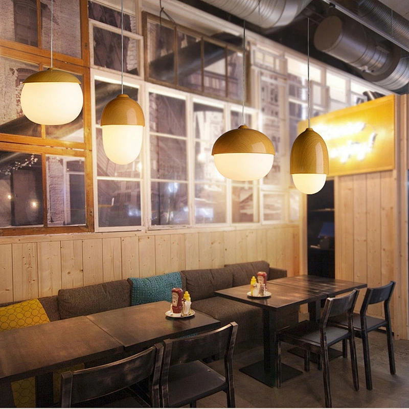 Nordic Style Home Decorative Pendant Light Nut Egg Shaped Bar Cafe Bedroom Pendant Lamp Warm Light Fixture Modern E27