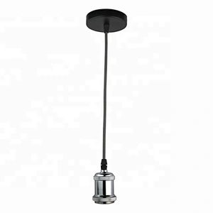 Vintage Lamp Holder Cord Set Socket Fabric Cable E27 Ceiling Rose Light Fitting For Hanging Light
