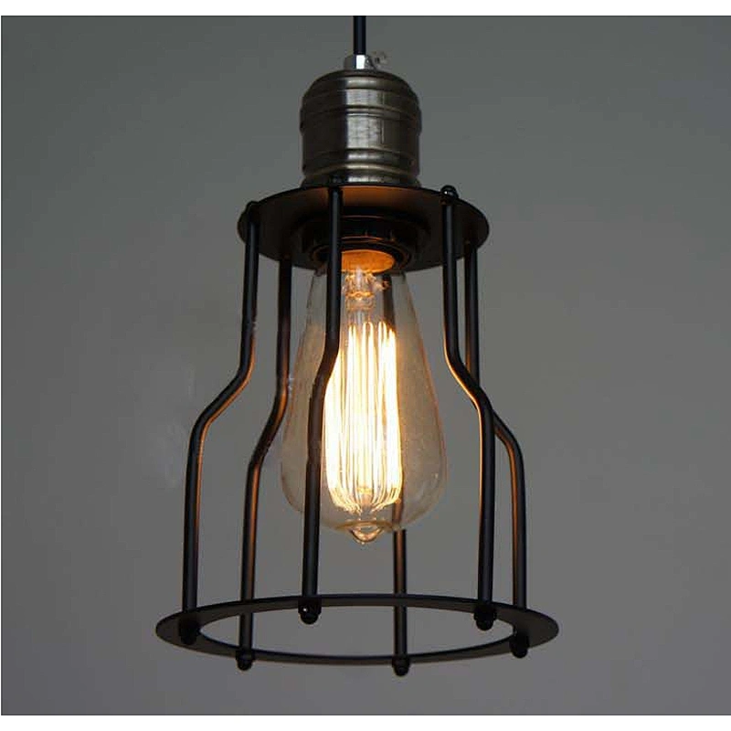 Wrought Iron Retro Pendant Lamp Industrial Style Small Iron Pendant Light THP-008