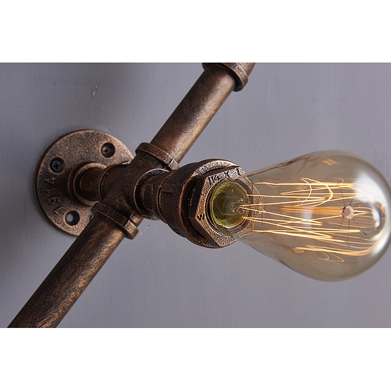 Iron retro vintage light antique loft water pipe lighting industrial wall lamp for restaurant decoration
