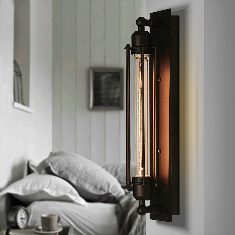 Industrial Wall Light Edison Vintage Wall Sconce Light Fixture Metal Cage Wall Mounted Besides Lamps