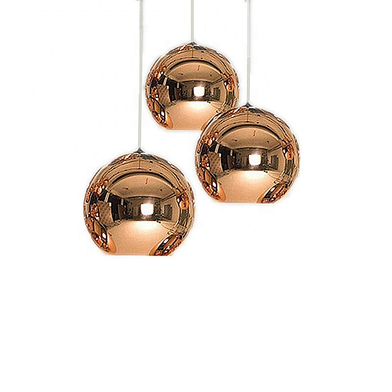 Globe Pendant Lights Copper Glass Mirror Ball Hanging Lamp Modern Lighting Fixtures Hanging Light