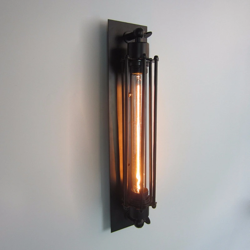 Industrial Wall Light Edison Vintage Wall Sconce Light Fixture Metal Cage Wall Mounted Besides Lamps
