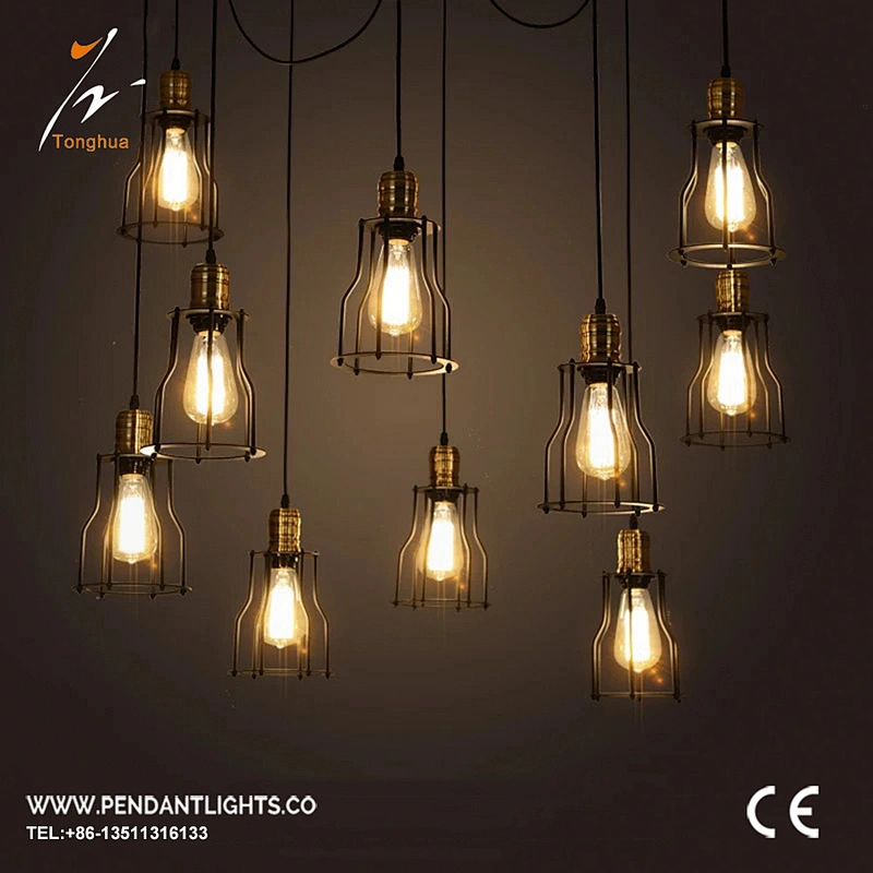 Wrought Iron Retro Pendant Lamp Industrial Style Small Iron Pendant Light THP-008