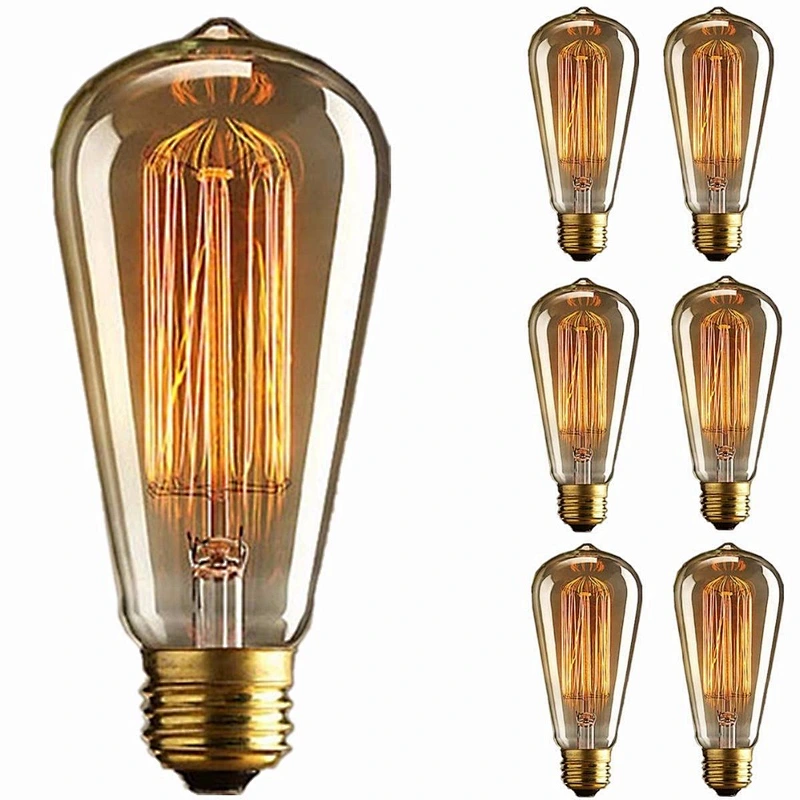 Vintage Retro Edison Bulb ST64 19AK Squirrel cage