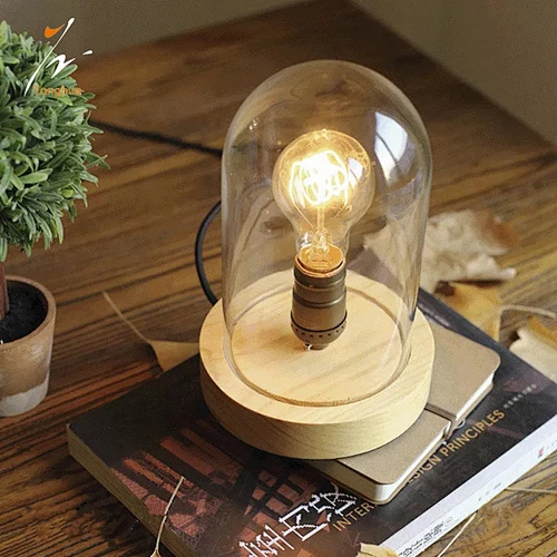 Modern Art Decoration Desk Lamp E27 Holder Solid Wooden Table Lamps For Decorate Nature Style Desk Night Light