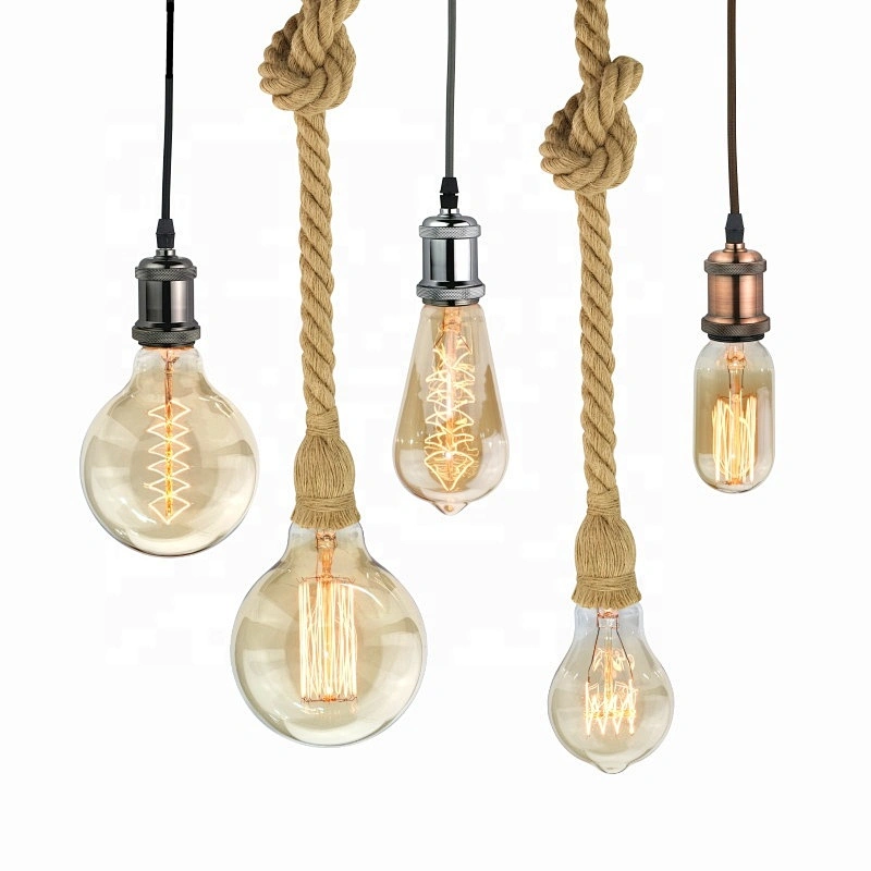 Vintage Lamp Holder Cord Set Socket Fabric Cable E27 Ceiling Rose Light Fitting For Hanging Light