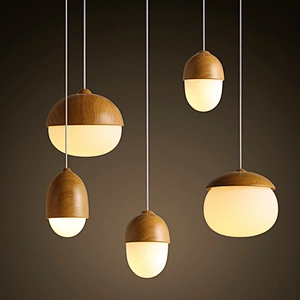 Nordic Style Home Decorative Pendant Light Nut Egg Shaped Bar Cafe Bedroom Pendant Lamp Warm Light Fixture Modern E27