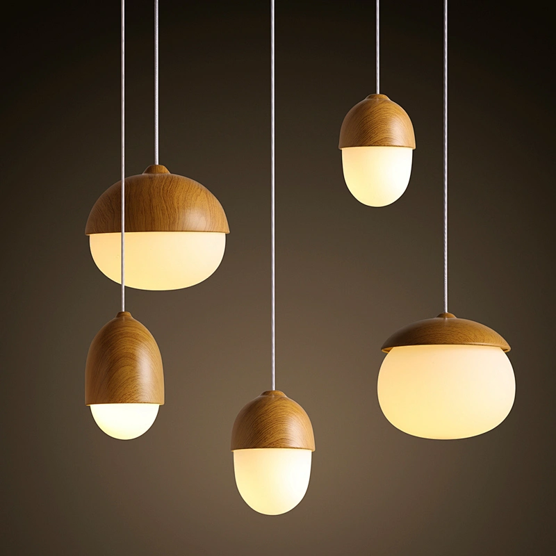 Nordic Style Home Decorative Pendant Light Nut Egg Shaped Bar Cafe Bedroom Pendant Lamp Warm Light Fixture Modern E27