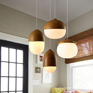 Nordic Style Home Decorative Pendant Light Nut Egg Shaped Bar Cafe Bedroom Pendant Lamp Warm Light Fixture Modern E27