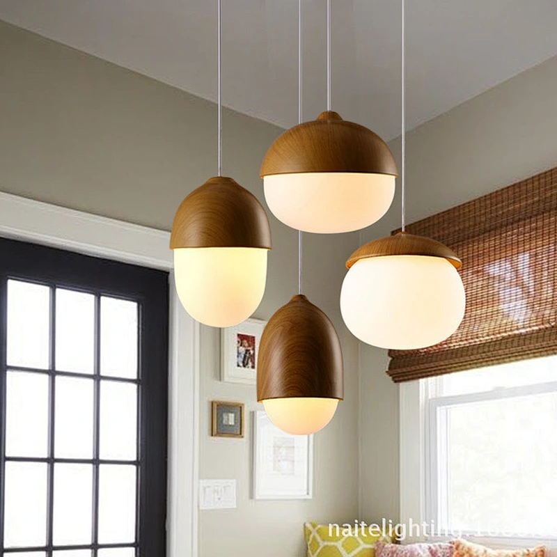 Nordic Style Home Decorative Pendant Light Nut Egg Shaped Bar Cafe Bedroom Pendant Lamp Warm Light Fixture Modern E27