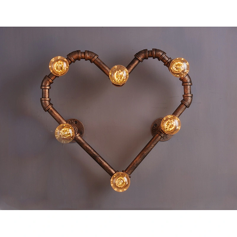 Iron retro vintage light antique loft water pipe lighting industrial wall lamp for restaurant decoration