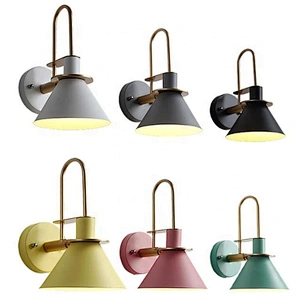 Metal Macaron Industrial Wind Horn Wall Lamp LED Bedroom Bedside Bbar Decorative Wall Lamp