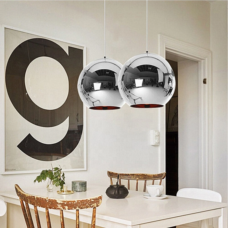 Globe Pendant Lights Copper Glass Mirror Ball Hanging Lamp Modern Lighting Fixtures Hanging Light