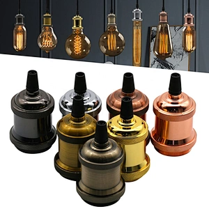 Modern aluminum lamp holder pendant lights E27 Lamp socket 110V 220V Vintage Bulb Decor Hanging Lamp