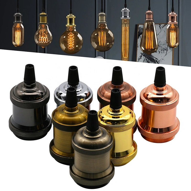 Modern aluminum lamp holder pendant lights E27 Lamp socket 110V 220V Vintage Bulb Decor Hanging Lamp