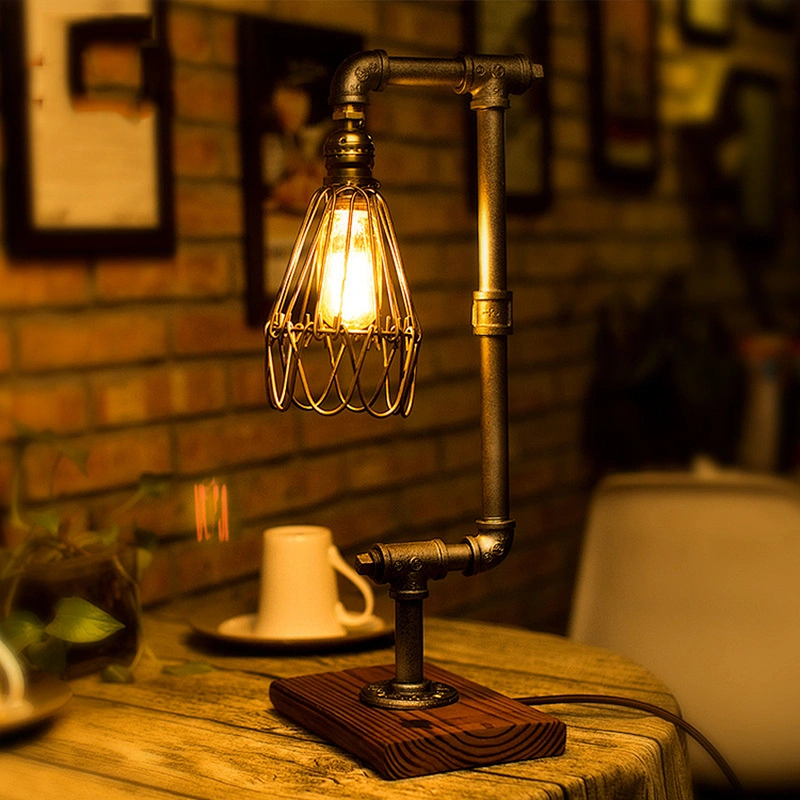 Loft Industrial Water Tube Light American Retro Creative Table lamp