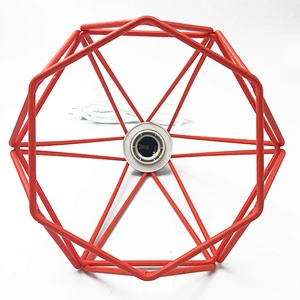 Widely Usage Poplar Pendant DIY Cord Set Orange Iron Diamond Cage E26 E27 Bakelite Lamp Holder 2*0.75mm Textile Cable Chandelier