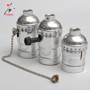 Vintage Silver Edison Lamp Socket E26/E27 Screw Bulb Base Aluminum Lamp Holder Industrial Retro Pendant Fittings